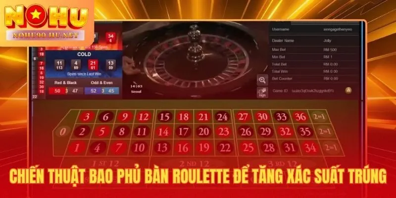 Kết hợp cược có hệ thống trong roulette online để bao phủ tối đa ô số