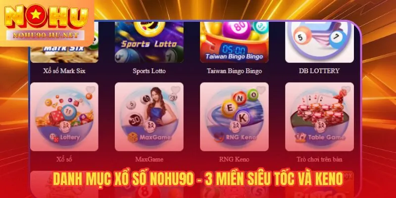 Xổ số Nohu90 với ba loại hình phù hợp mọi nhịp độ ghi số
